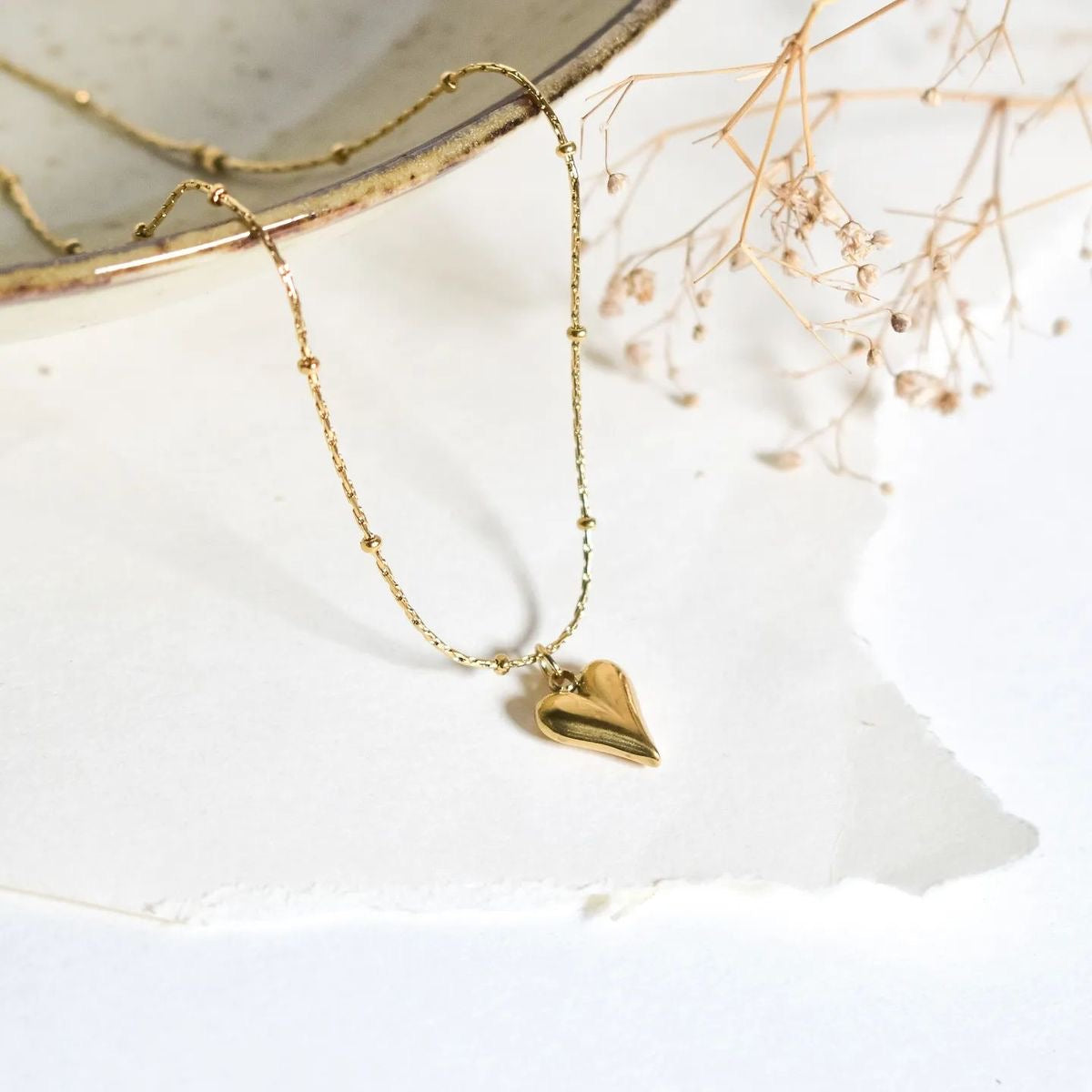 Heart Shape 3D Anti Tarnish Necklace